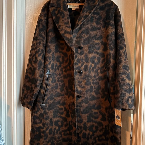 Michael Kors Leopard Print Coat - Picture 1 of 4